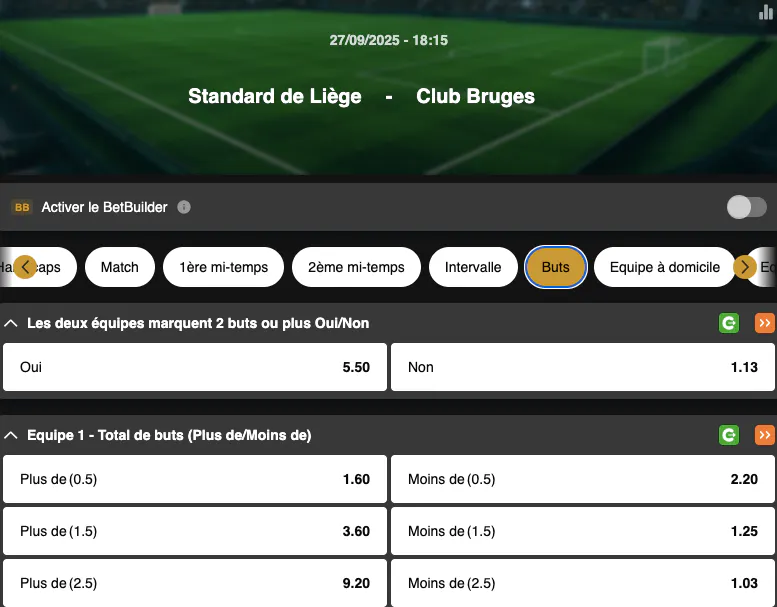 Jupiler Pro League | Standard Liège - Club Bruges | Golden Vegas Sport