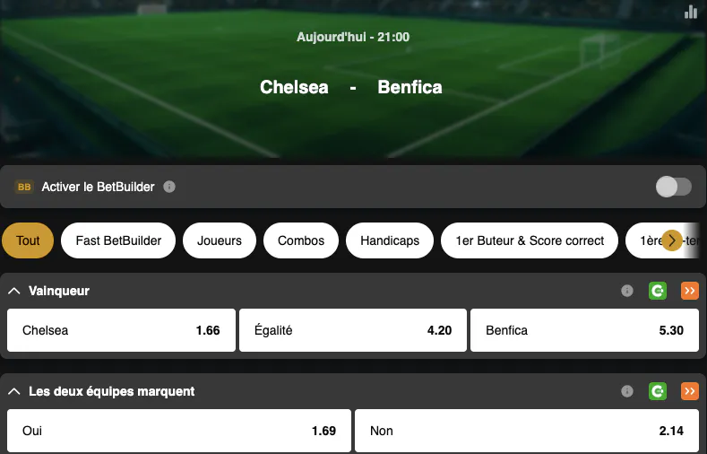 Champions League | Chelsea - Benfica | Golden Vegas Sport