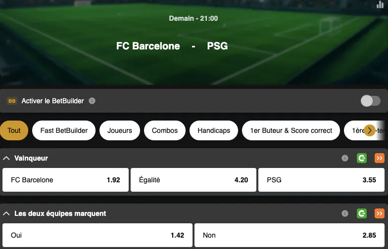 Champions League | Barcelone - PSG | Golden Vegas Sport