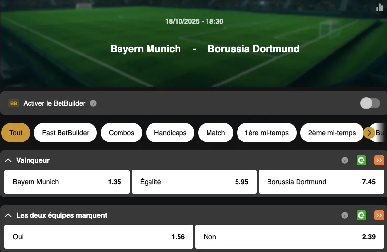 Bundesliga | Bayern Munich - Borussia Dortmund | Golden Vegas Sport