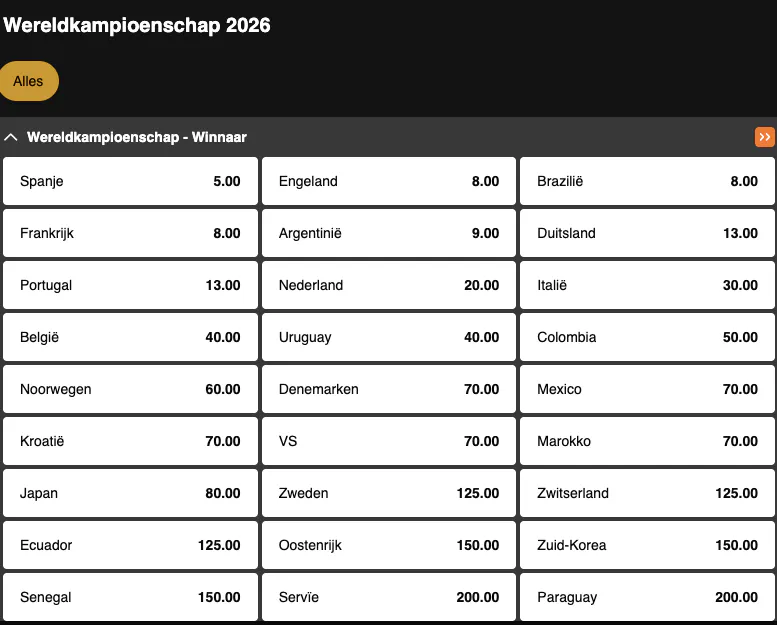WK 2026 | Winnaar | Golden Vegas Sport