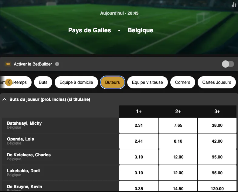Eliminatoires Coupe du Monde 2026 |  Pays de Galles - Belgique | Golden Vegas Sport