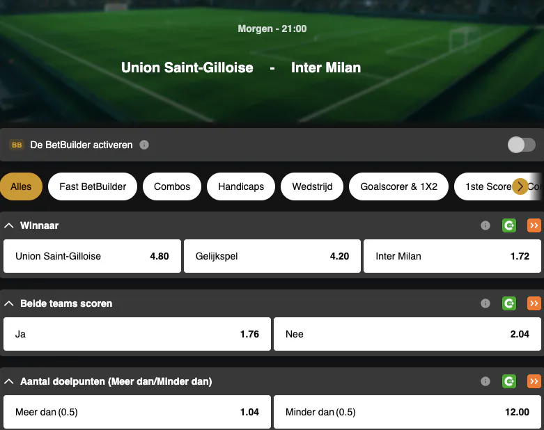 Champions League | Union Saint-Gilloise - Inter Milan | Golden Vegas Sport