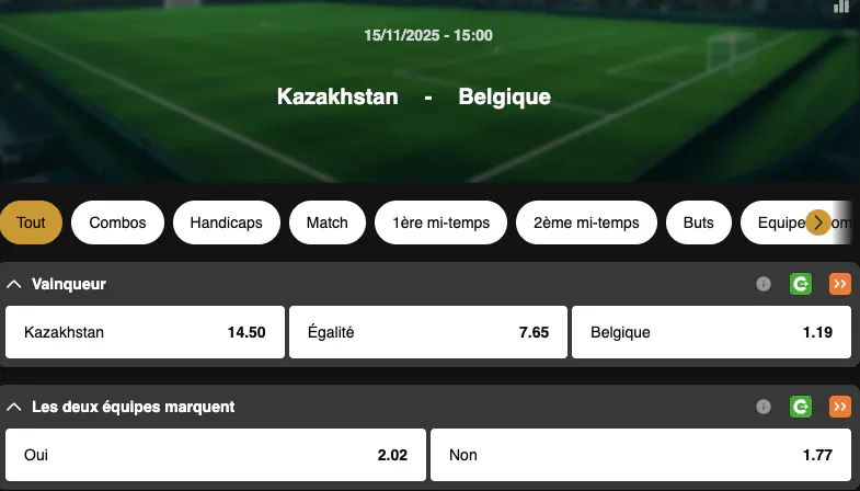 WK 2026 Kwalificaties | Kazachstan – België | Golden Vegas Sport