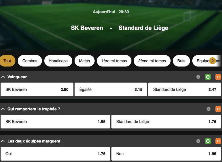 Coupe de Belgique | Waasland Beveren - Standard Liège | Golden Vegas Sport