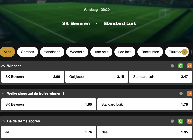 Beker van België | Waasland Beveren - Standard Liège | Golden Vegas Sport