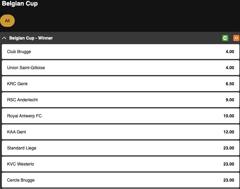 Belgian Cup | Winner | Golden Vegas Sport