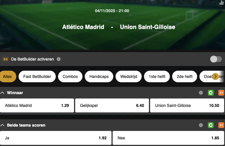 Champions League | Atletico Madrid - Union Saint-Gilloise | Golden Vegas Sport