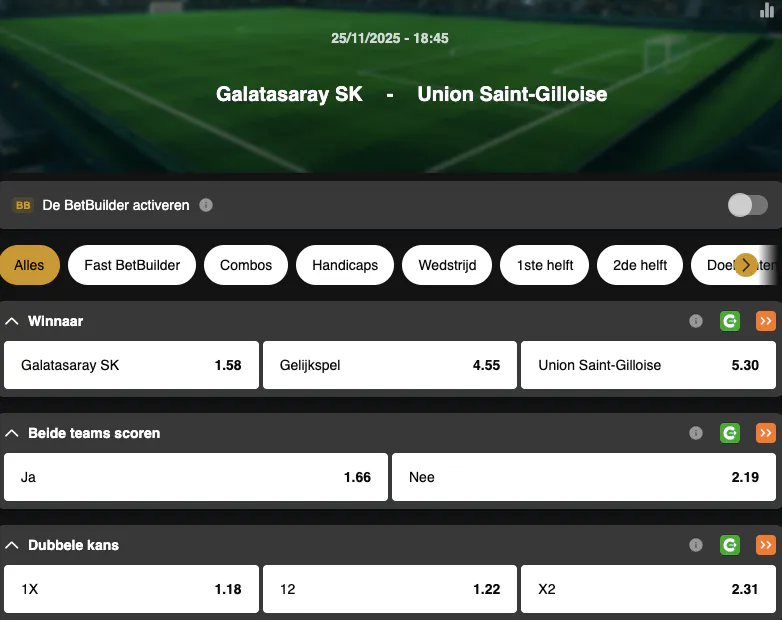 Champions League | Galatasaray - Union Saint-Gilloise | Golden Vegas Sport
