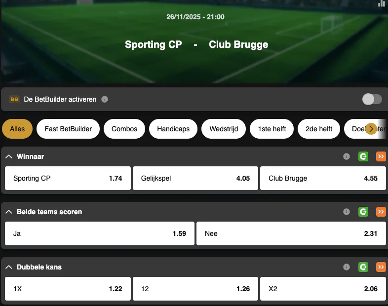 Champions League | Sporting Lisbonne - Club Bruges | Golden Vegas Sport