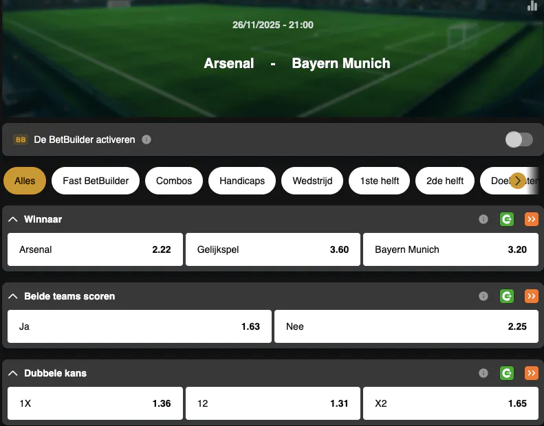 Champions League | Arsenal - Bayern Munich | Golden Vegas Sport