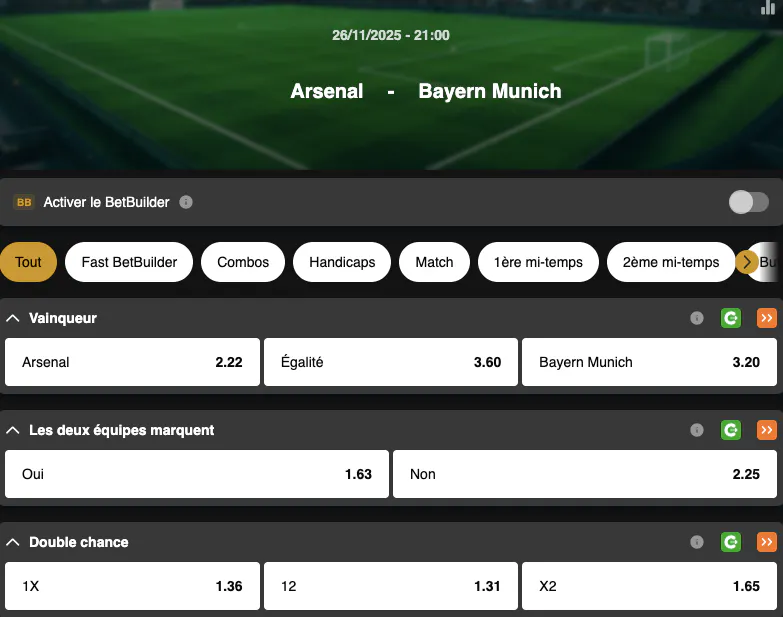 Champions League | Arsenal - Bayern Munich | Golden Vegas Sport