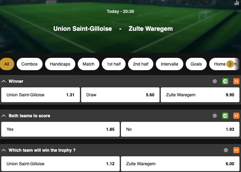 Belgian Cup | Union Saint-Gilloise - Zulte Waregem | Golden Vegas Sport