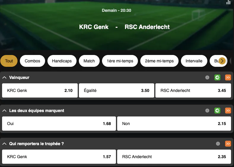 Coupe de Belgique | Genk - Anderlecht | Golden Vegas Sport