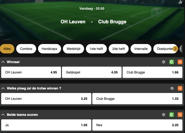Beker van België | OH Louvain - Club Bruges | Golden Vegas Sport