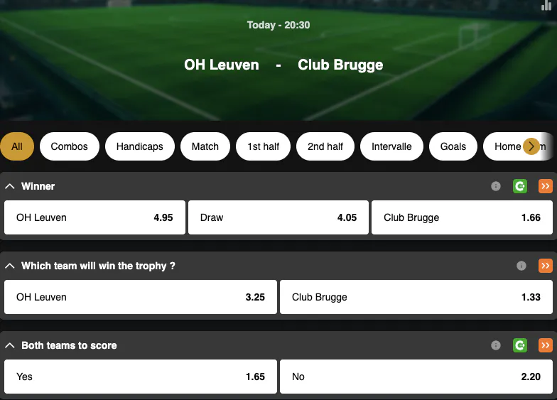 Belgian Cup | OH Leuven - Club Brugge | Golden Vegas Sport