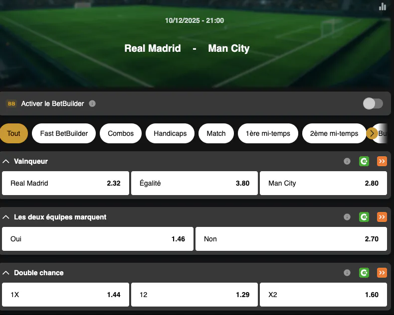 Champions League | Real Madrid - Manchester City | Golden Vegas Sport