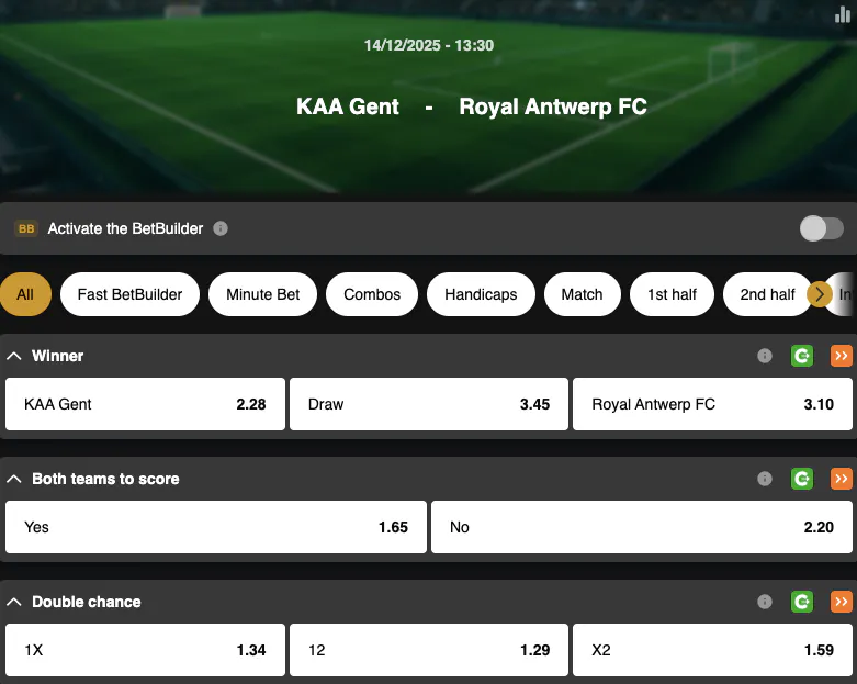 Jupiler Pro League | Ghent - Antwerp | Golden Vegas Sport