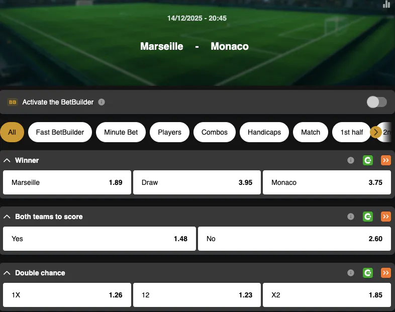 Ligue 1 | Marseille - Monaco | Golden Vegas Sport