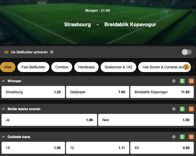 Conference League | Strasbourg - Breidablik | Golden Vegas Sport