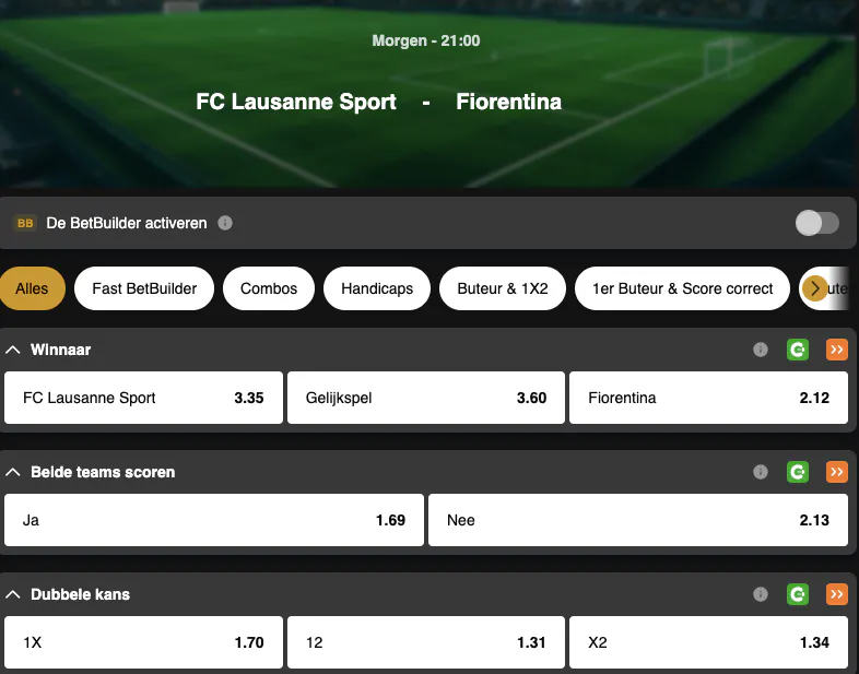 Conference League | Lausanne Sport - Fiorentina | Golden Vegas Sport