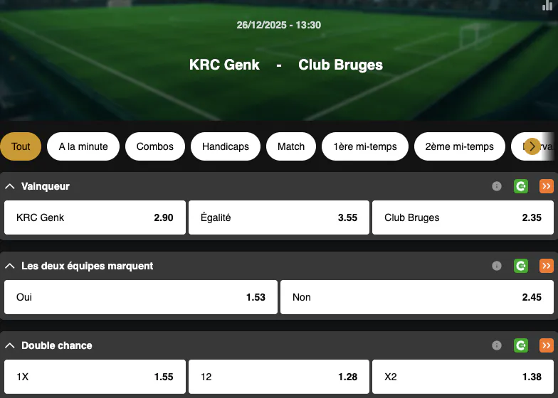 Jupiler Pro League | Genk - Club Bruges | Golden Vegas Sport