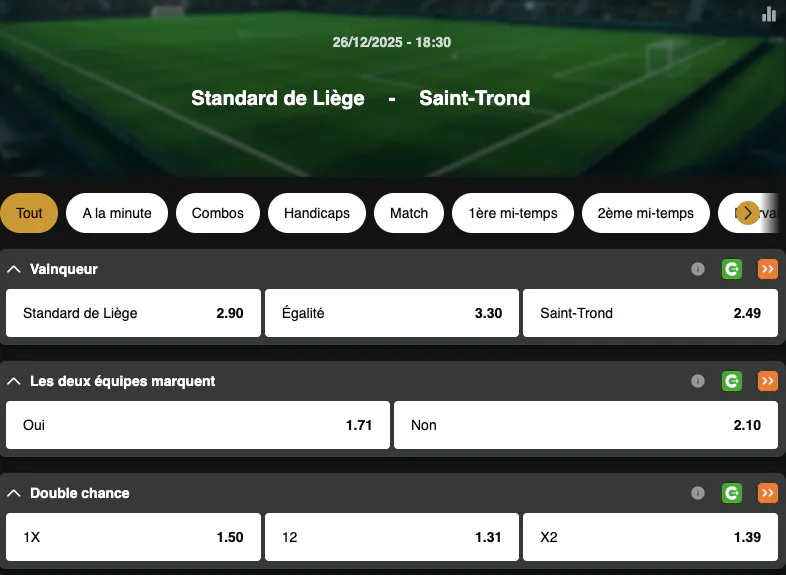 Jupiler Pro League | Standard de Liège - Saint Trond | Golden Vegas Sport