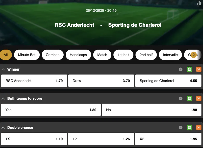 Jupiler Pro League | Anderlecht - Charleroi | Golden Vegas Sport