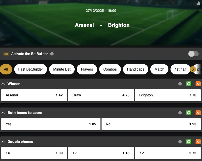 Premier League | Arsenal - Brighton | Golden Vegas Sport