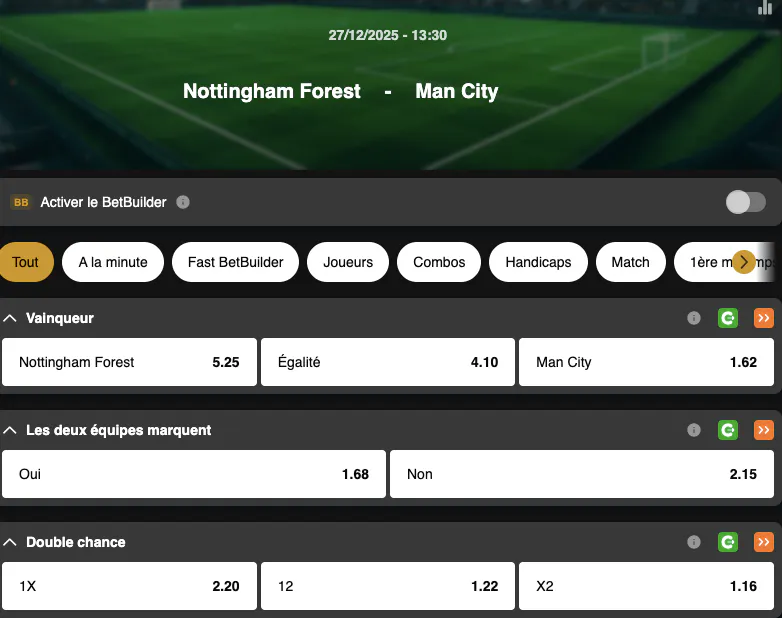 Premier League | Nottingham Forest - Manchester City | Golden Vegas Sport