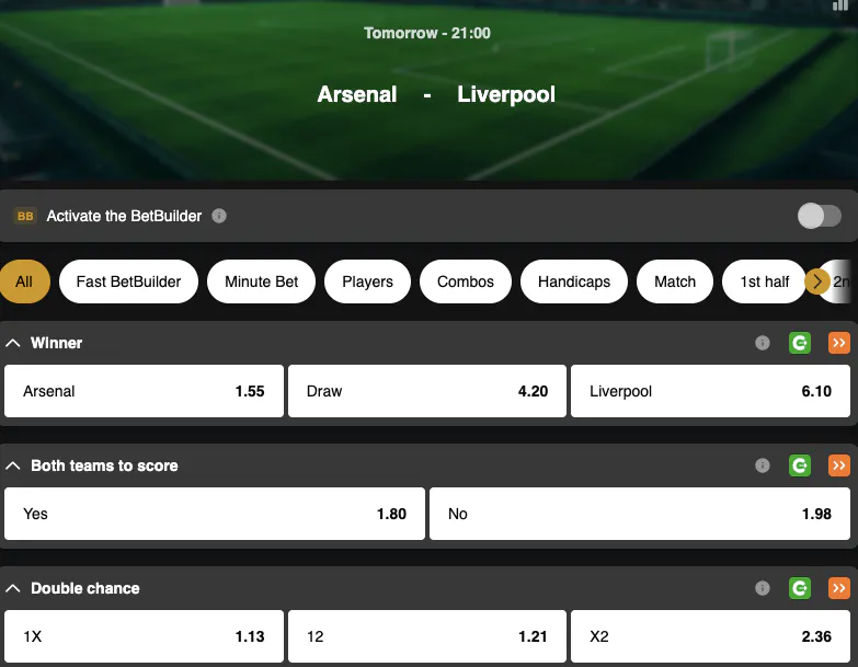 Premier League | Arsenal - Liverpool | Golden Vegas Sport