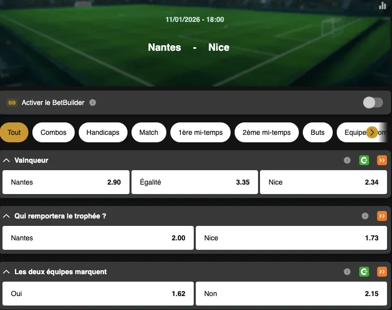 Coupe de France  | Nantes - Nice | Golden Vegas Sport