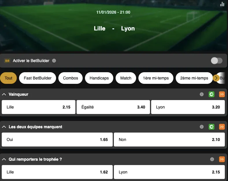 Coupe de France  | Lille - Lyon | Golden Vegas Sport