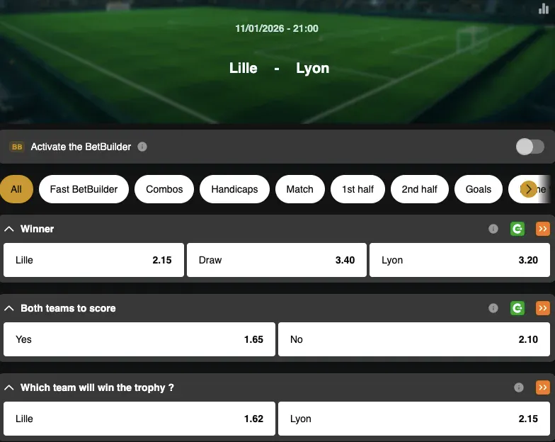 Coupe de France  | Lille - Lyon | Golden Vegas Sport
