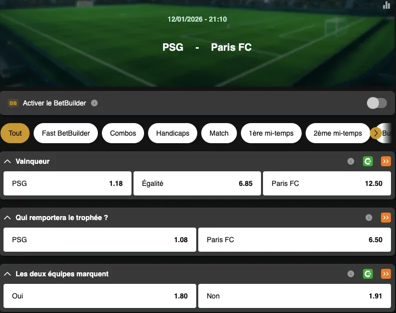 Coupe de France  | PSG - PFC | Golden Vegas Sport