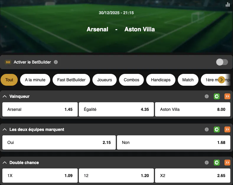 Premier League | Arsenal - Aston Villa | Golden Vegas Sport