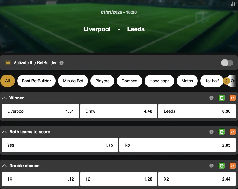 Premier League | Liverpool - Leeds | Golden Vegas Sport