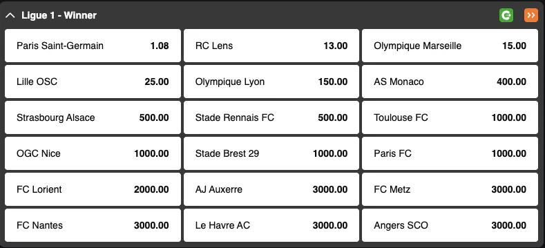 Ligue 1  | Vainqueur | Golden Vegas Sport