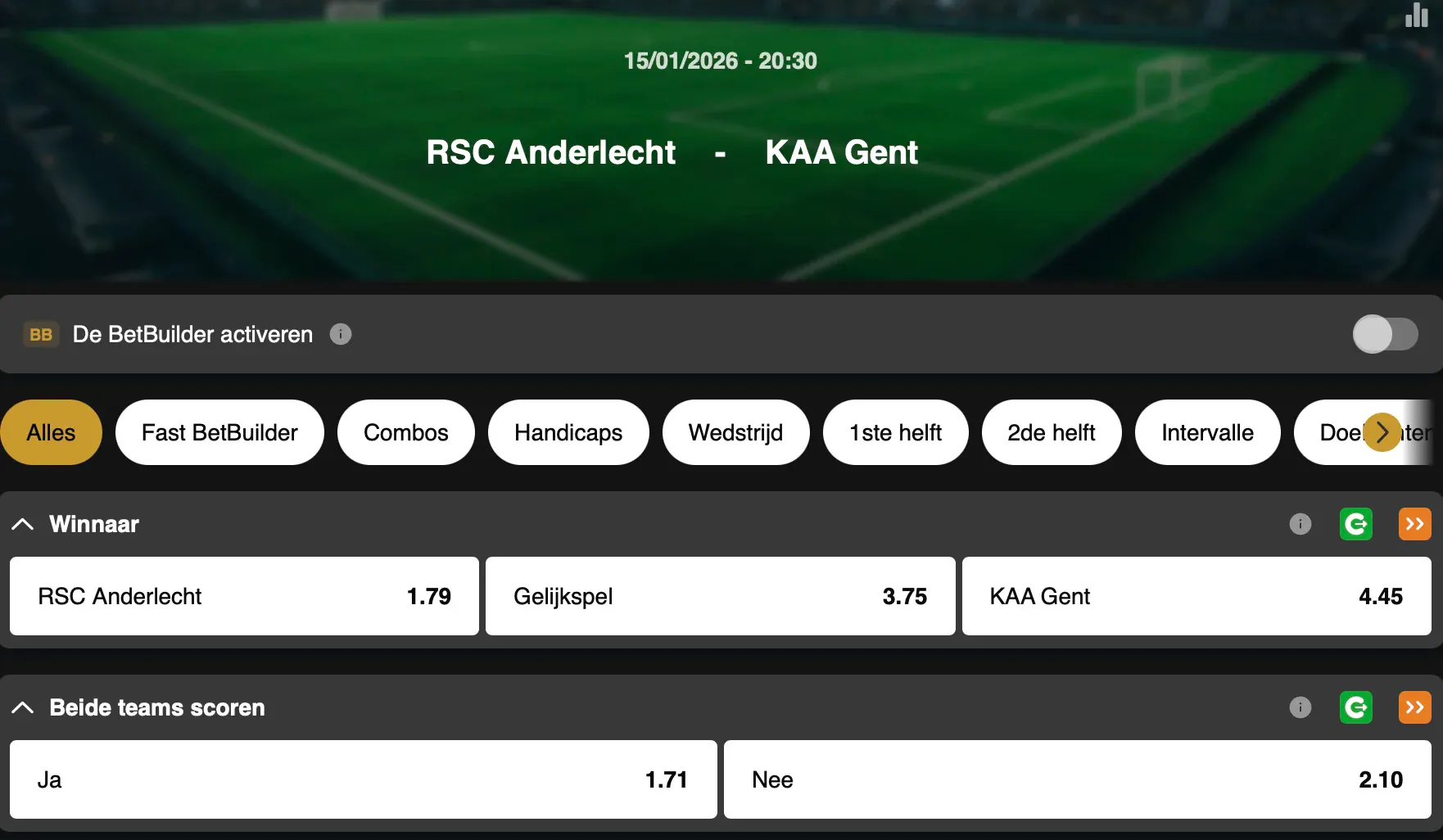 Beker van België | Anderlecht - Gent | Golden Vegas Sport