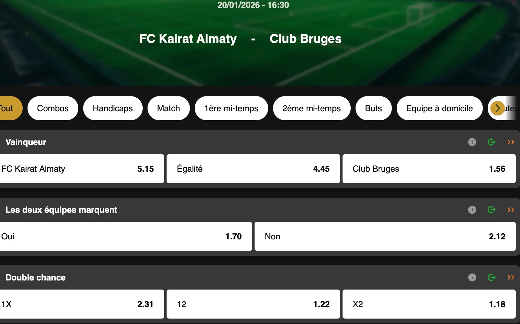 Champions League | Kairat Almaty - Club Bruges | Golden Vegas Sport