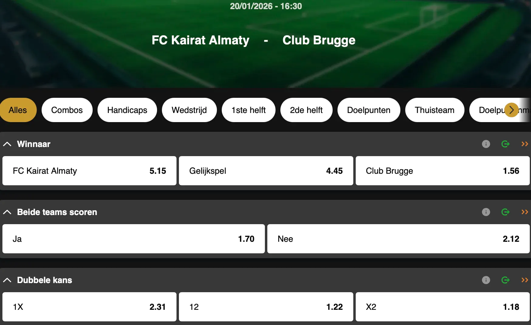 Champions League | Kairat Almaty - Club Bruges | Golden Vegas Sport
