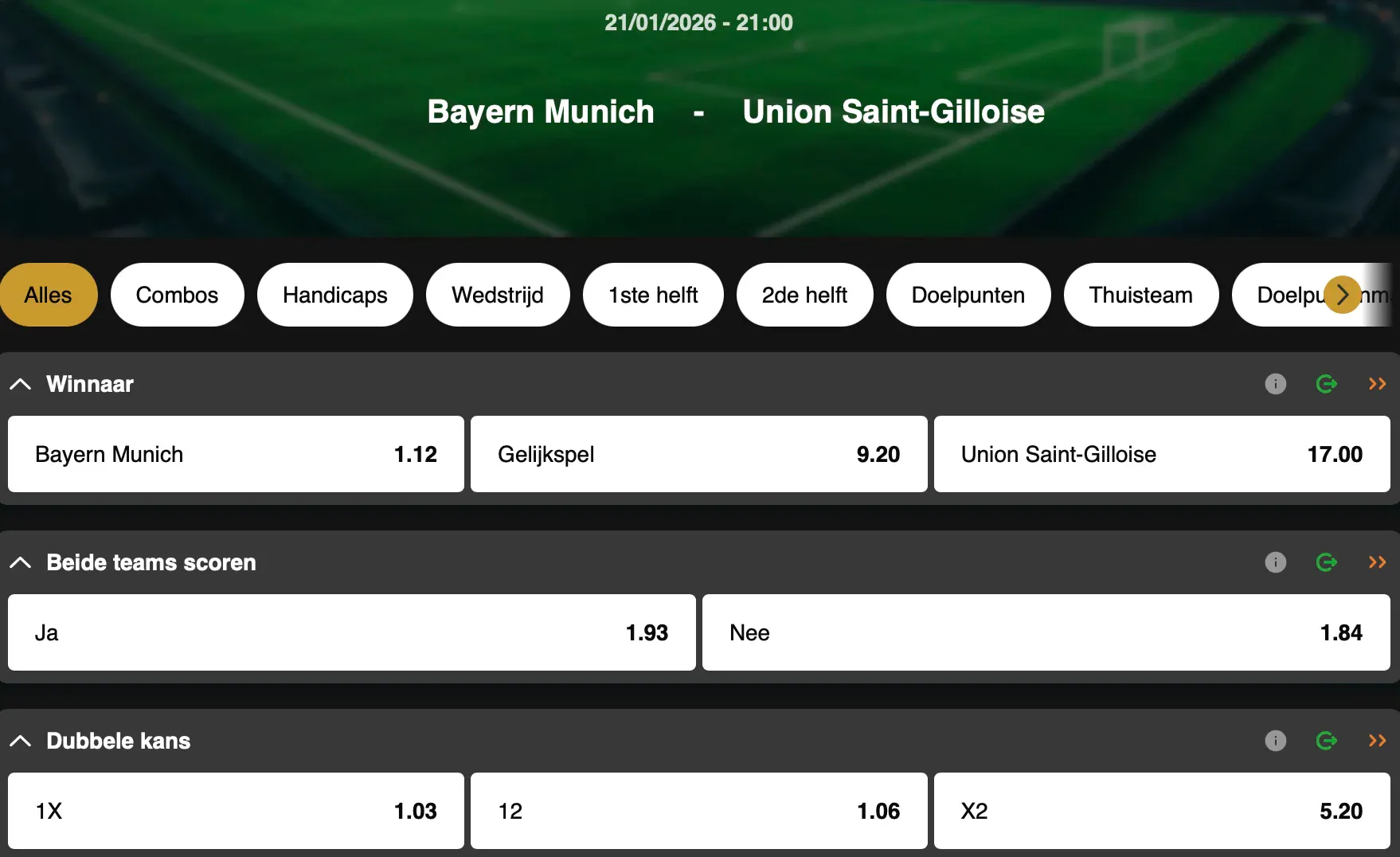 Champions League | Bayern Munich - Union Saint-Gilloise | Golden Vegas Sport