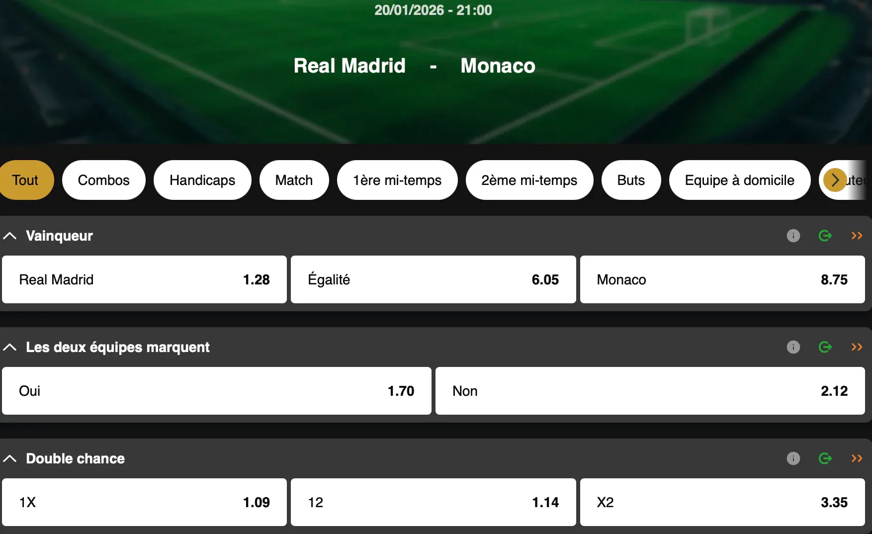 Champions League | Real Madrid - Monaco | Golden Vegas Sport