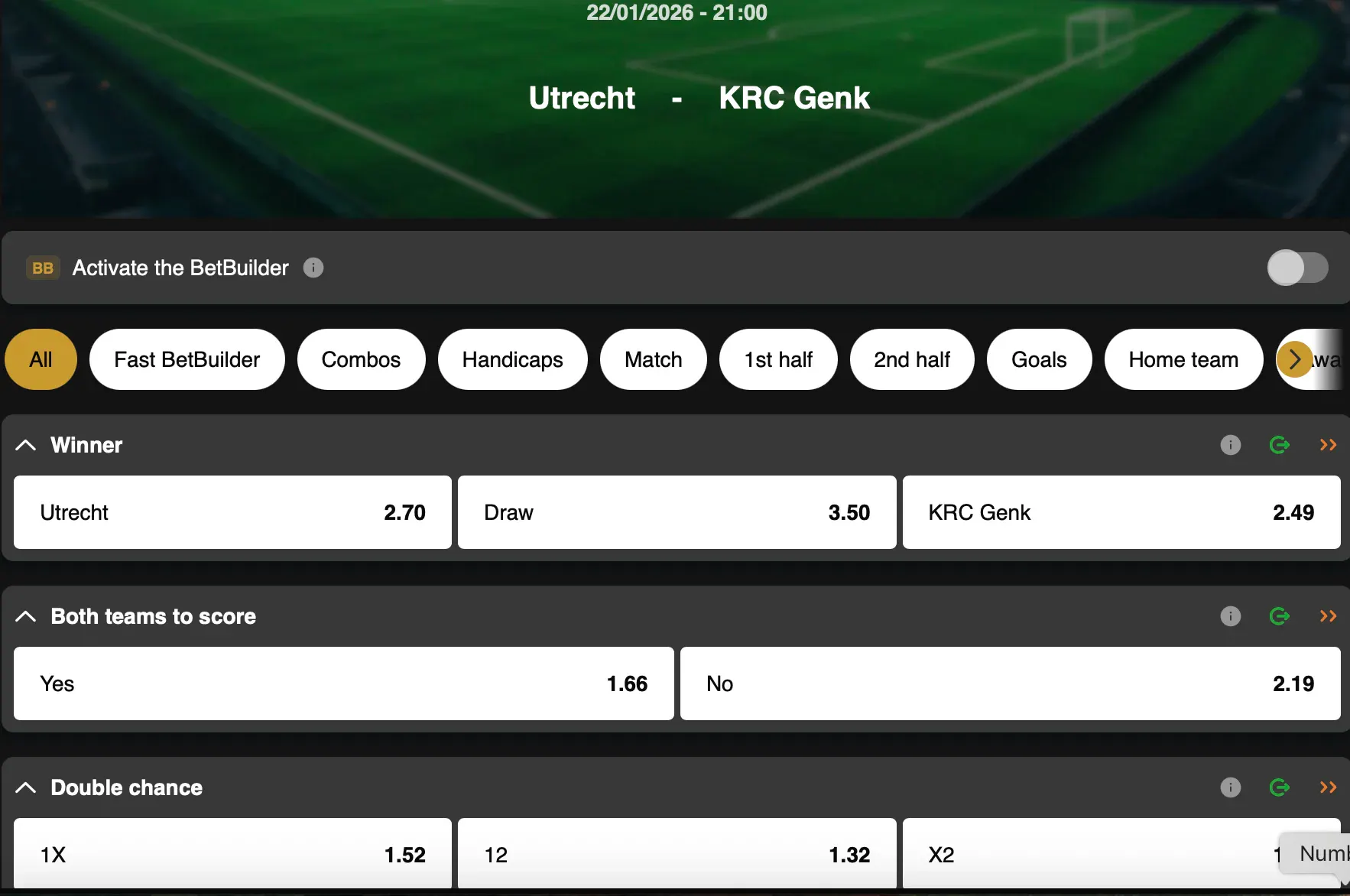 Europa League | Utrecht - Genk | Golden Vegas Sport
