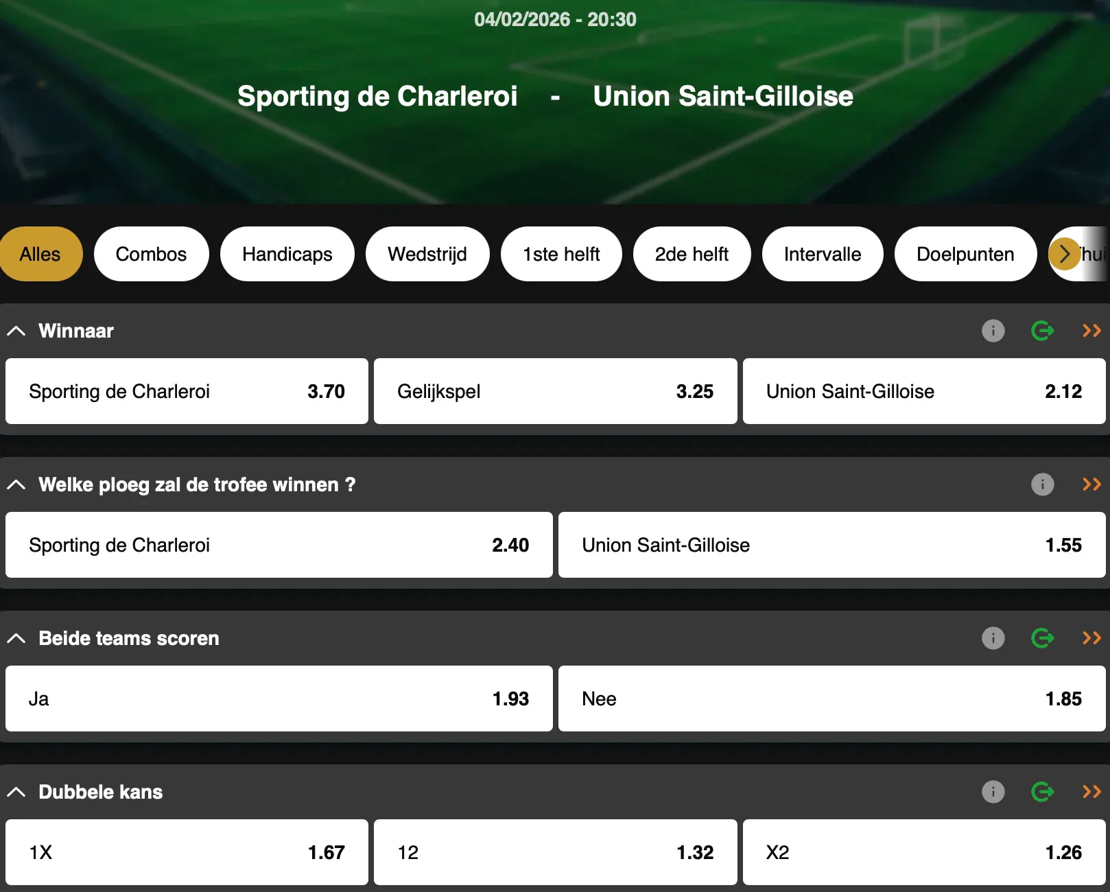 Beker van België | Charleroi - Union Saint Gilloise | Golden Vegas Sport