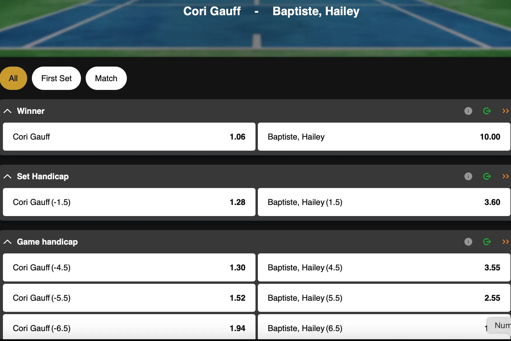 Australian Open | Cori Gauff - Baptiste Hailey | Golden Vegas Sport