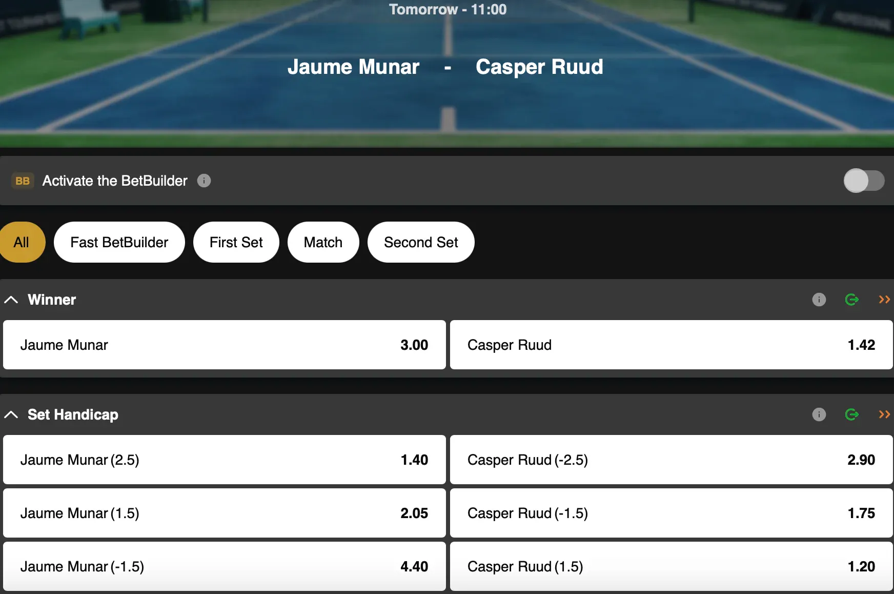 Australian Open |  Jaume Munar - Casper Ruud| Golden Vegas Sport