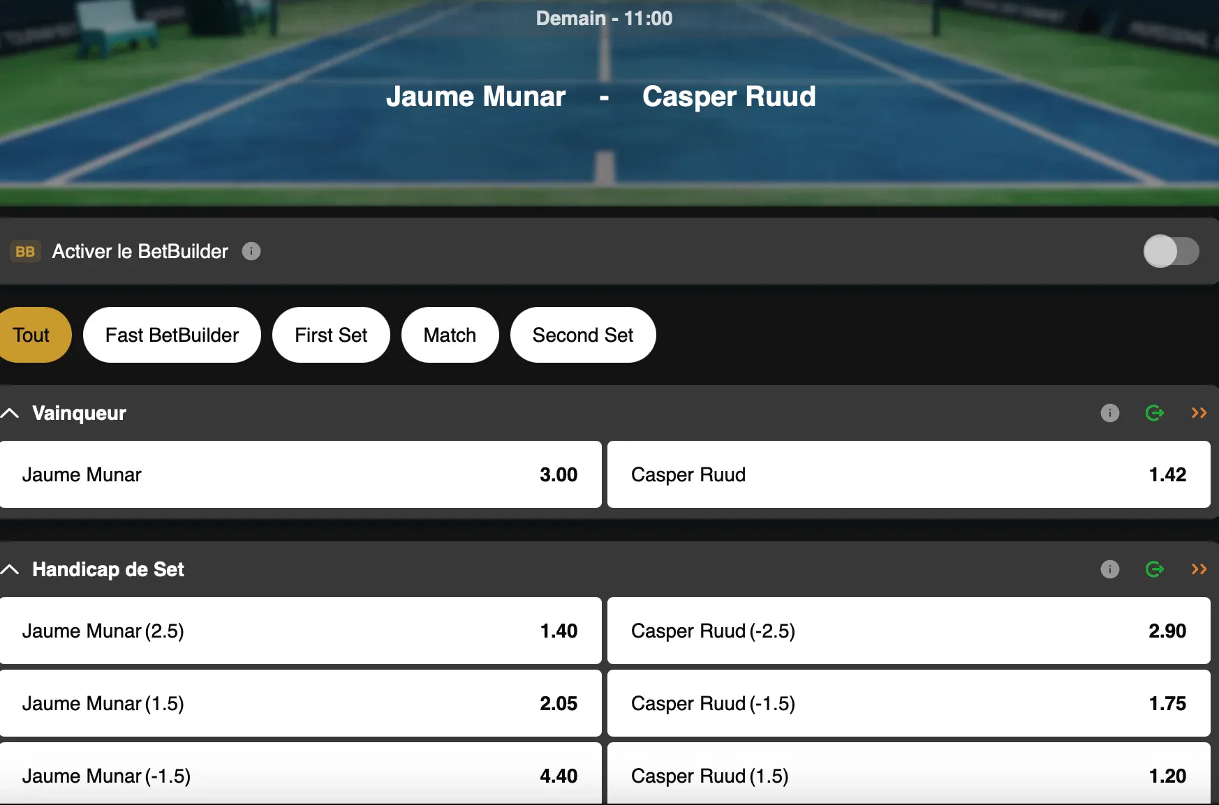 Open d'Australie de Melbourne | Jaume Munar - Casper Ruud| Golden Vegas Sport
