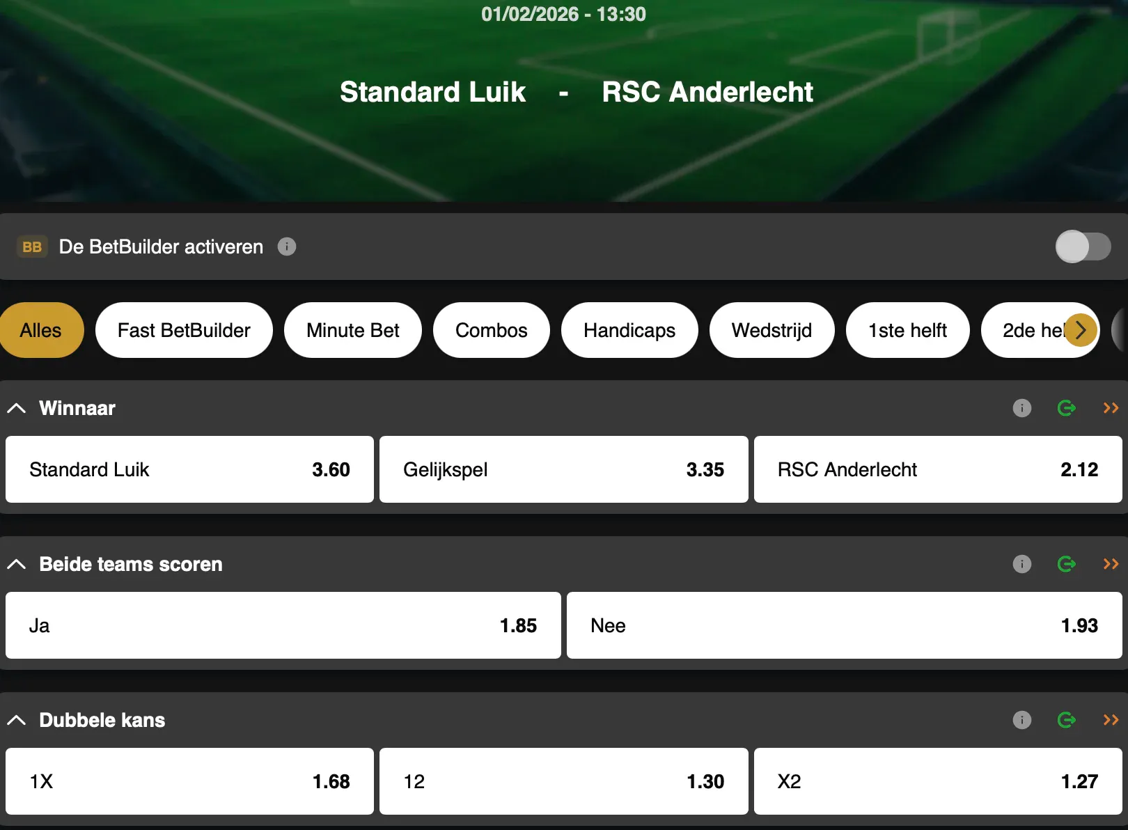 Jupiler Pro League | Standard - Anderlecht | Golden Vegas Sport