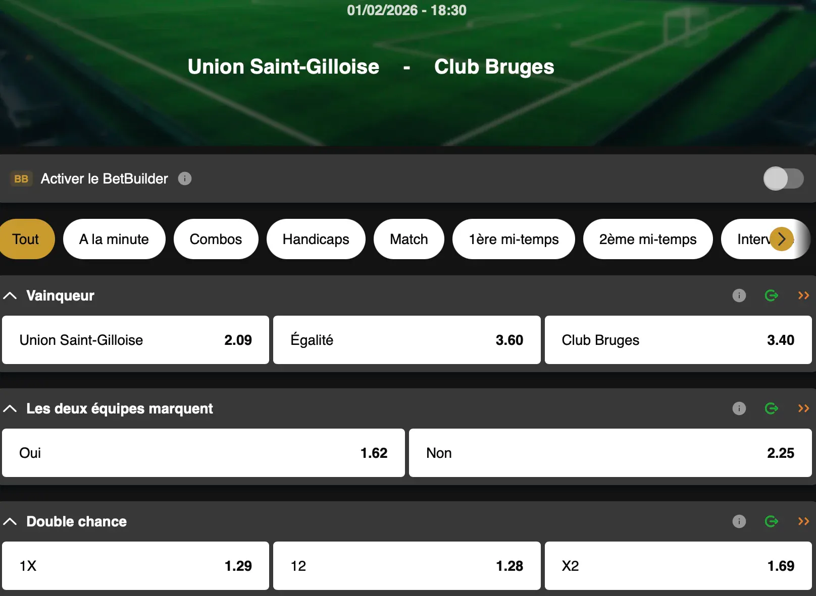 Jupiler Pro League | Union Saint-Gilloise - Club Bruges | Golden Vegas Sport